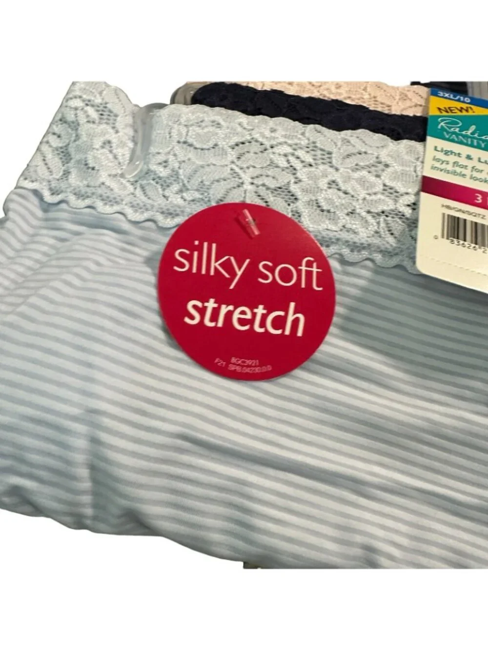 Vanity Fair Radiant Light Luxe Brief Underwear Stretch Lace Waistband 3-Pack 3XL